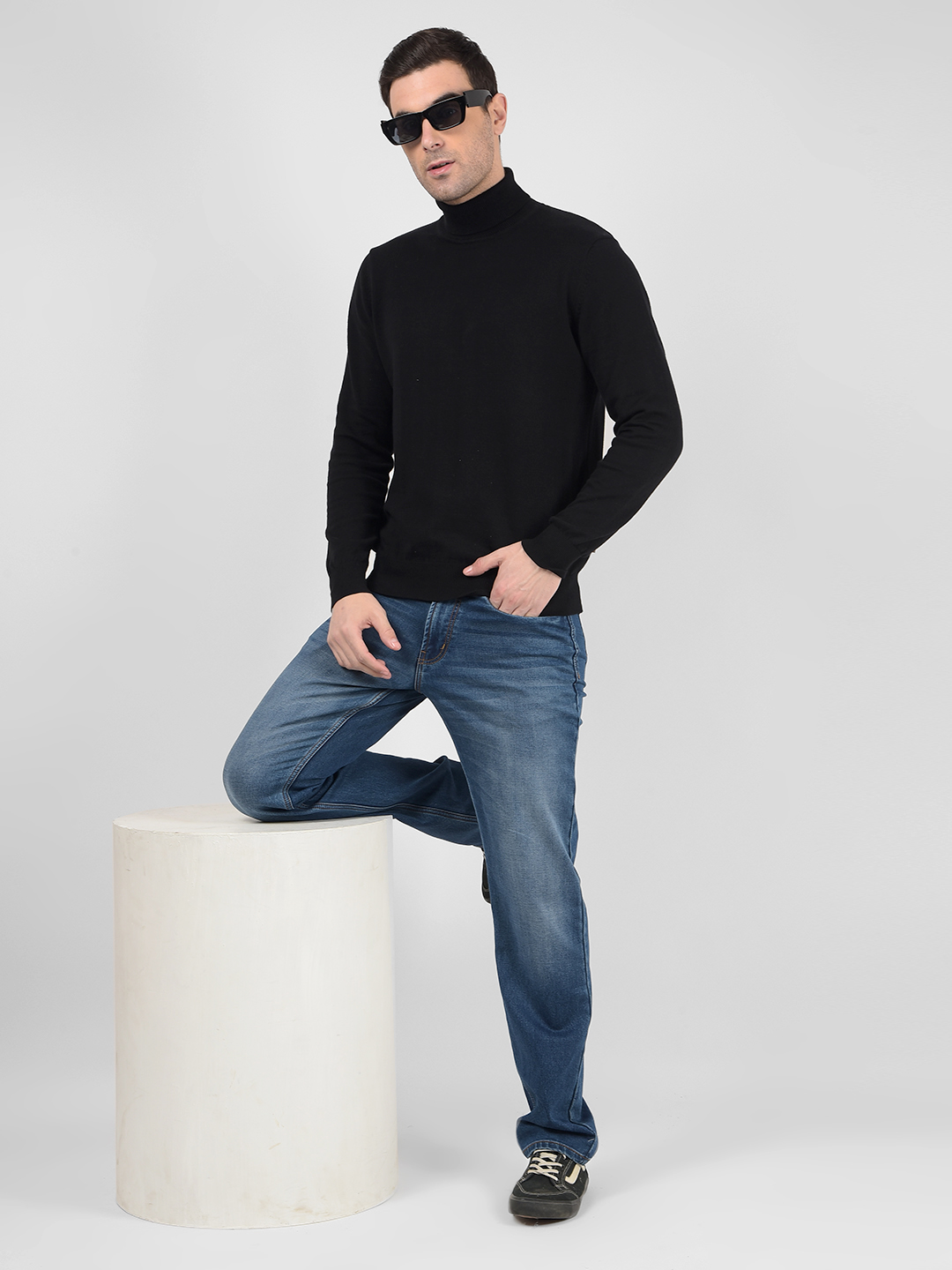 Numero Uno Men Solid Dark Blue Jeans